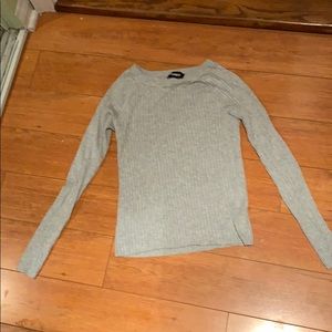 Grey long sleeve tee by Express